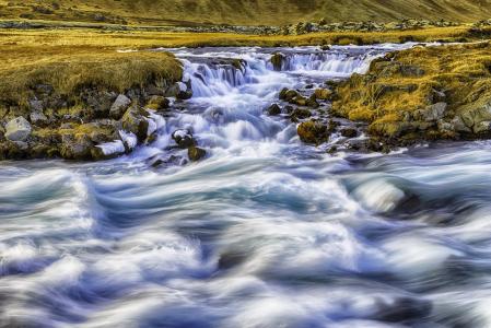 冰岛，冰岛，河流，小溪