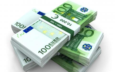 钱，欧元，纸币，钞票，条例草案，货币，一摞钱，钱，欧元，geld，银色
