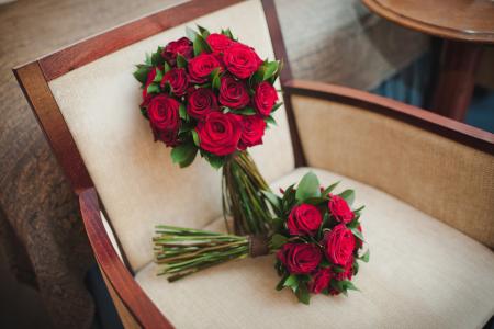 玫瑰，婚礼，花束