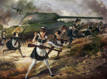 坦克是-3，hjl，女孩，动漫，艺术