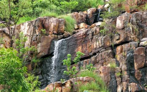 岩石，瀑布，景观