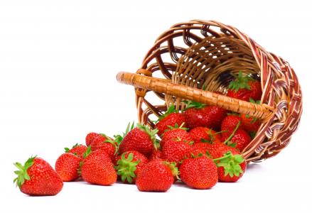 浆果，草莓，篮子