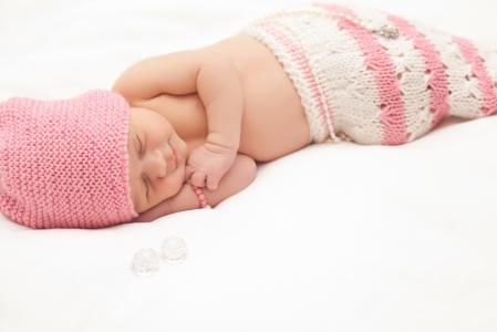 女孩，婴儿，睡觉，梦想，帽子