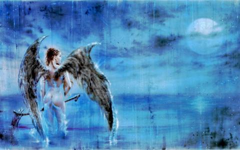 Luis Royo，天使，翅膀
