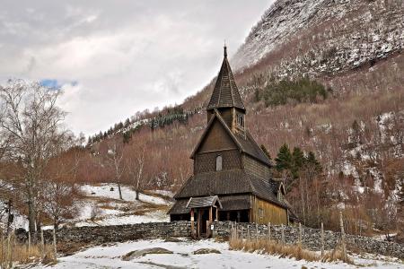 木，教堂，挪威