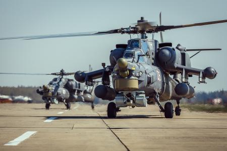 直升机，mi-28，机场，打击乐器