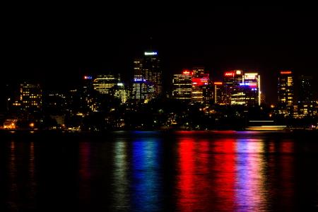 城市，灯，悉尼，悉尼，澳大利亚，澳大利亚，城市，水