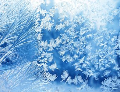 霜冻图案，冬天，玻璃，白霜