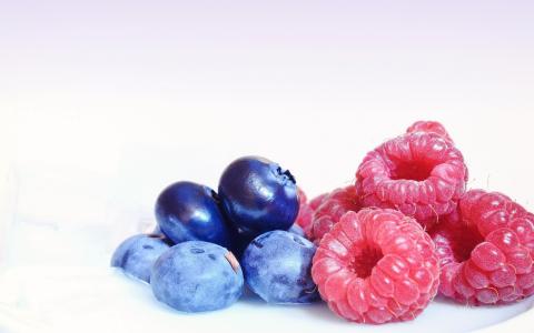 浆果，覆盆子，蓝莓
