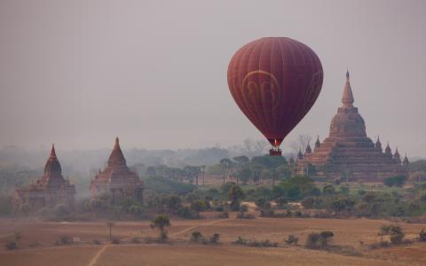 空气，球，佛教，寺庙，泰国
