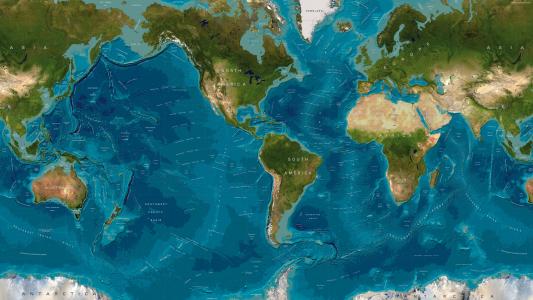 地图，海洋，世界，大洲