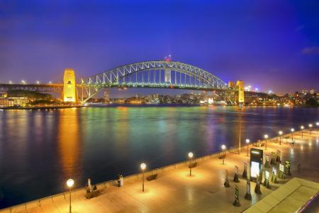悉尼，海港大桥，ночь