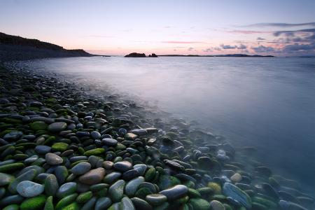石头，景观，早上，海