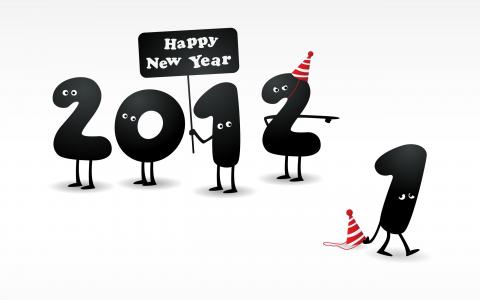 2012年，新年，新年快乐，数字