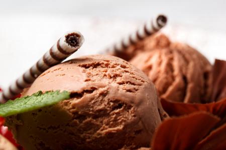 冰淇淋，球，巧克力
