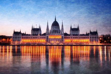 匈牙利，议会，晚上，布达佩斯