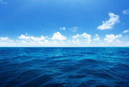 океан，自然，海，天空，云，море，波浪，海洋，棕榈树