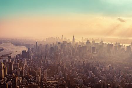 阴霾，纽约，摩天大楼，纽约