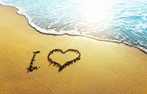 爱，沙滩，沙滩，心情
