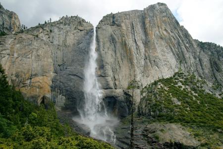 瀑布，风景，优胜美地，美国，加利福尼亚州