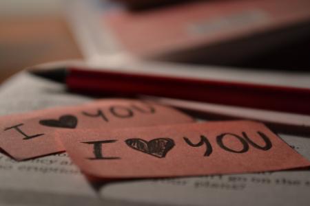我爱你，题字，心，书，笔