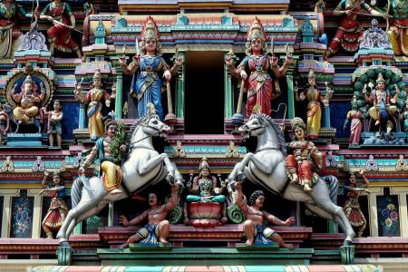 印度庙，马来西亚吉隆坡，斯里兰卡Mahamariamman，马来西亚吉隆坡，到神社的神社