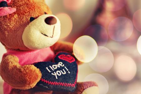 心，熊，玩具，泰迪熊，我爱你