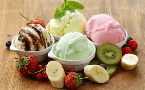 球，冰淇淋，水果