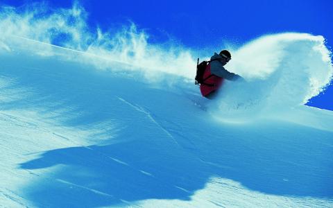 滑雪，下降，运动员，滑雪板，滑雪，雪，冬天，山