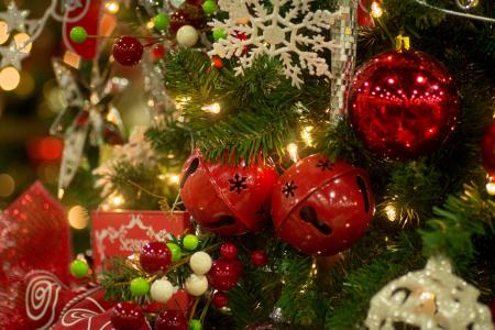 圣诞树，球，雪花，装饰