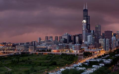 并且，风暴，在芝加哥，壁纸