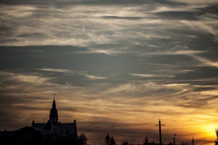 日落，天空，太阳，云，地平线，晚上，美丽，弗拉德弗罗洛夫摄影师