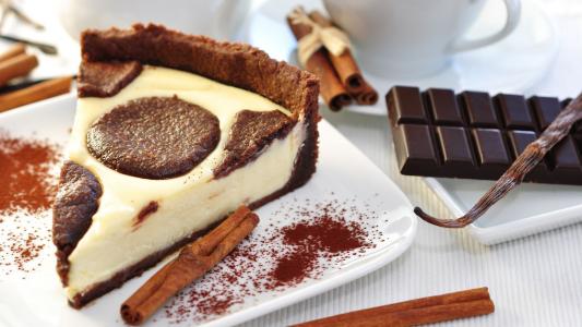甜点，蛋糕，派，巧克力，盘子