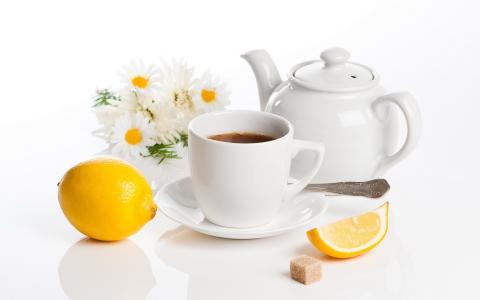 茶，柠檬，洋甘菊，茶壶