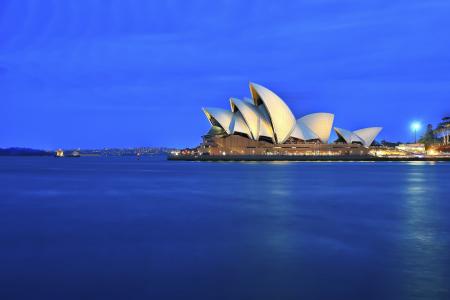 悉尼悉尼歌剧院，夜间