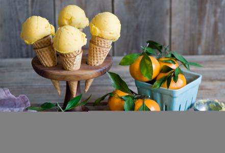 橘子，冰淇淋