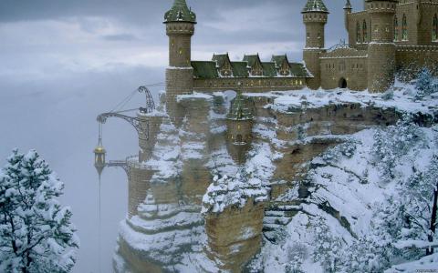 冬天，有人居住的城堡