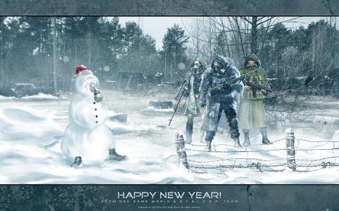 追踪者，缠扰者，森林，雪，雪人，武器，区，新的一年