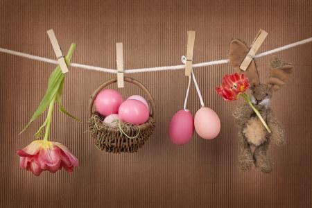 鲜花，郁金香，复活节，鸡蛋，复活节