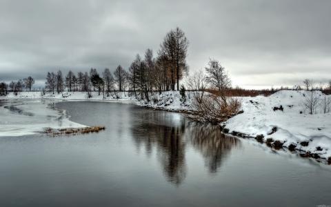 景观，冬天，河，性质