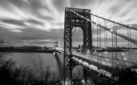 乔治华盛顿大桥，纽约市，纽约，桥梁，河流