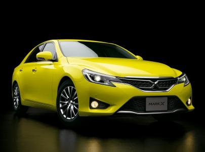 丰田，马克X，汽车，黄色，黑色的背景