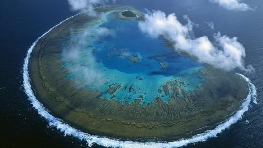 夫人masgrave，珊瑚岛，澳大利亚，海，海洋，景观，自然，云，波