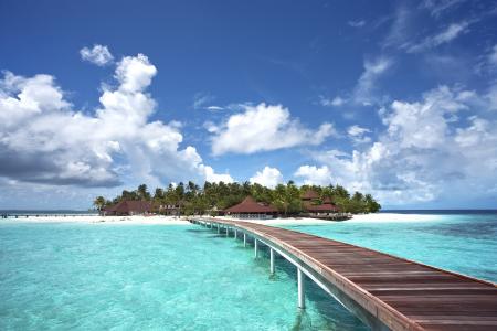 马尔代夫，海，岛，桥，景观