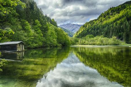 奥地利，湖，绿湖