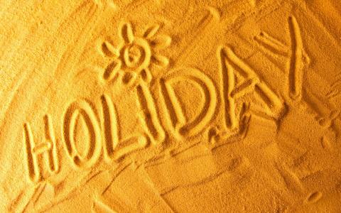 在沙子，太阳，假日，沙子，题字上画
