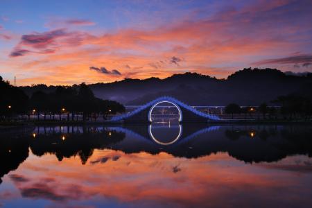 台北，台湾，桥，湖，中国