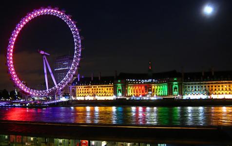 摩天轮，晚上，城市，伦敦眼，伦敦，英国，泰晤士河，伦敦眼，伦敦，英格兰，河，泰晤士河