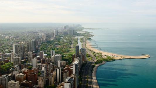 芝加哥，风的城市，海岸，海洋