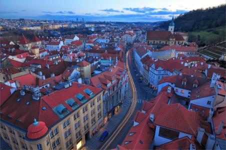 布拉格，城市，捷克共和国圣尼古拉斯钟楼